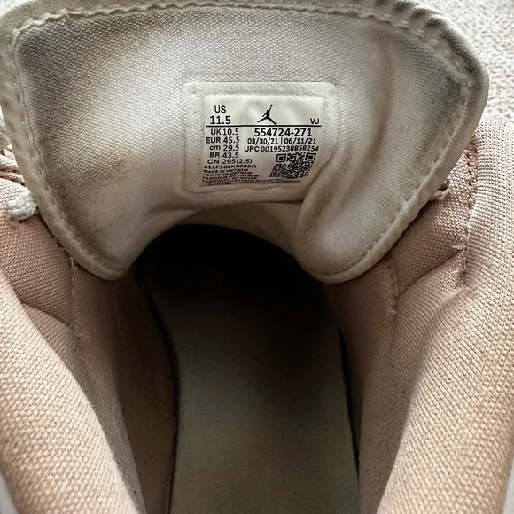 White And Tan Air Jordan 1 Mid. Size 11.5. Great Condition - Picture 6 of 7